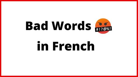 Learn How To Say Bad Words In Frenchcurse Words In French Youtube