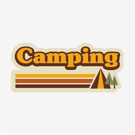 Diseño vintage retro del logotipo de camping vectorial Vector Premium