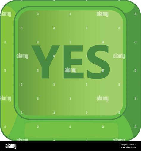 Yes Green Button Icon Cartoon Style Stock Vector Image And Art Alamy
