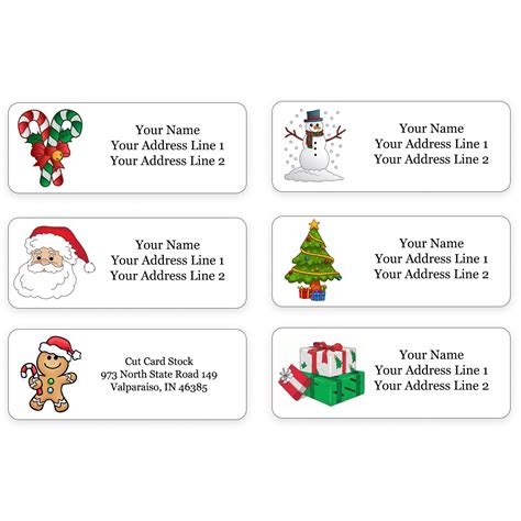 Personalized Christmas Theme Return Address Labels For Holiday Envelop