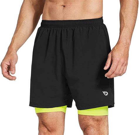 fedtosing mens 2 in 1 workout running shorts athletic quick dry training gym shorts with zipper