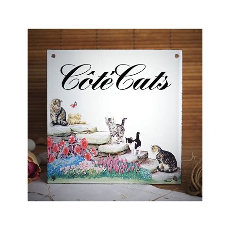 Home Plate Enamelled With Your Text Cats Decoration