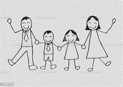 Sketsa Keluarga Bahagia Ilustrasi Stok Unduh Gambar Sekarang Adik Laki Laki Afeksi Emosi