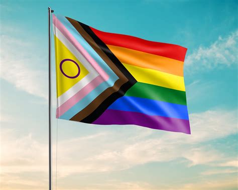 Lgbtq Pride Gift Intersex Inclusive Progress Pride Flag Etsy