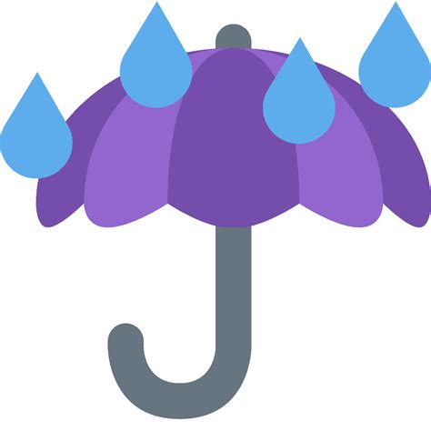 Umbrella Raindrops Clipart
