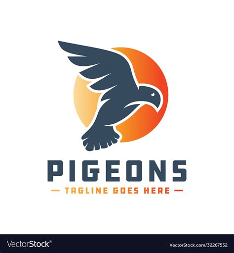 Pigeon Logo Design Royalty Free Vector Image Vectorstock