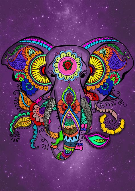 Colorfull Elephant Painted By Me Daniela Goachet Elefante Colores