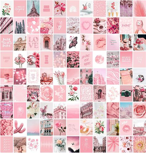 Pink Wall Collage Kit Aesthetic Pictures Bedroom Decor For Teen Girls