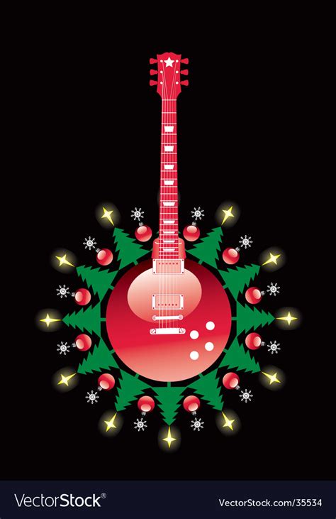 Christmas Guitar Royalty Free Vector Image Vectorstock