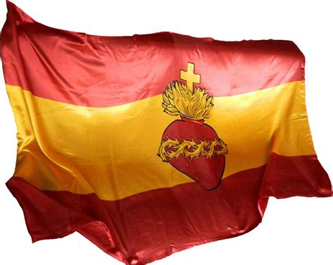 Flag Of Spain With The Sacred Heart Of Jesus Brabanderes