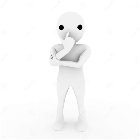 3d Man Standing Still And Thinking About Something Illustration Stock