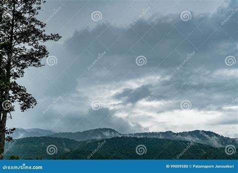 Berg Mit Dunkler Wolke Stockfoto Bild Von Glatt Hell 99009580