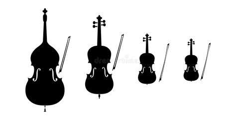 Double Bass Cello Viola Violin Stock Illustration Illustration Of