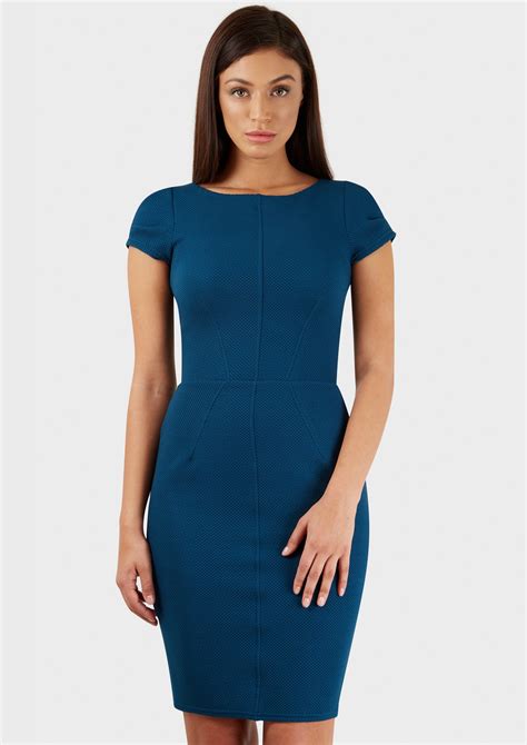 River Island Bright Blue Textured Bodycon Dress In Blue Lyst