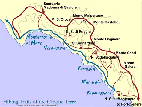 Cinque Terre Trail Map Walking The Trails Wandering Italy