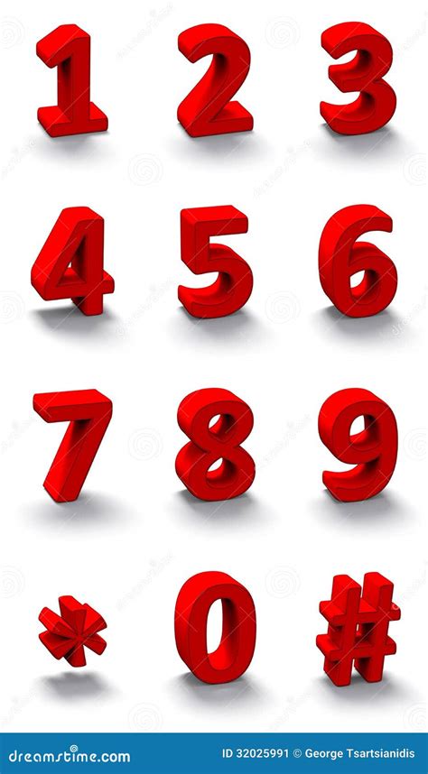 3d Red Numbers Stock Image Image 32025991