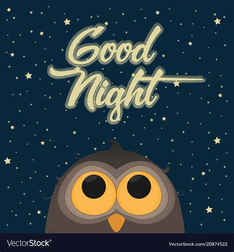 Cute Owl Good Night Concept Royalty Free Vector Image