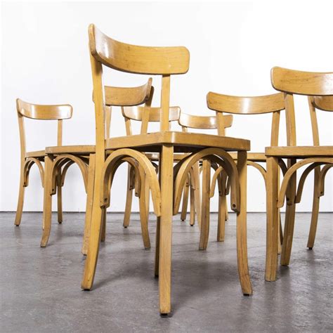 1950s French Baumann Blonde Beech Bentwood Dining Chairs Set Of Ten For Sale At 1stdibs