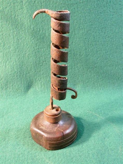18th Century Spiral Wrought Iron Courting Candle H 18 38