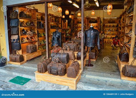 Custom Leather Store In Hoi An Editorial Stock Image Image Of Colors