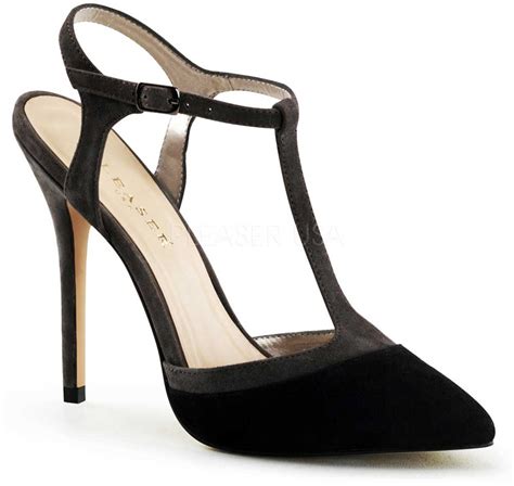 T Strap Closed Pointed Toe Platform Stiletto Sandal High Heels Shoes
