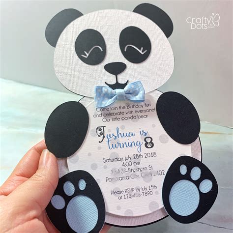 Panda Birthday Invitation For A Boy Panda Birthday Invitations
