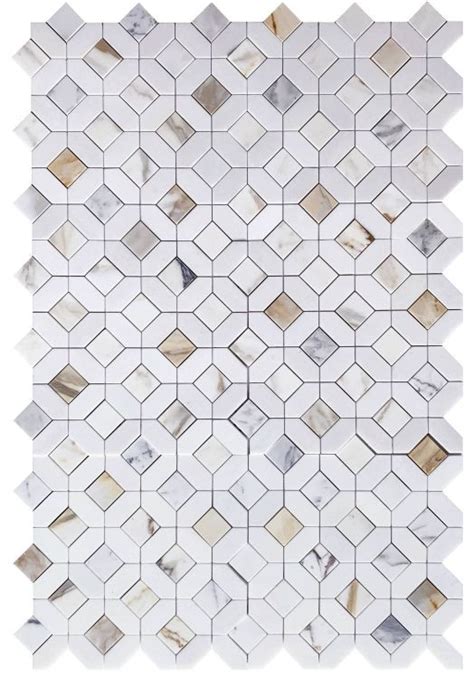 Eclipse Calacatta Gold Marble Polished Mosaic Tile Wall Floor