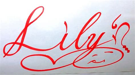 Lily Name Signature Calligraphy Status How To Cursive Write With Cut
