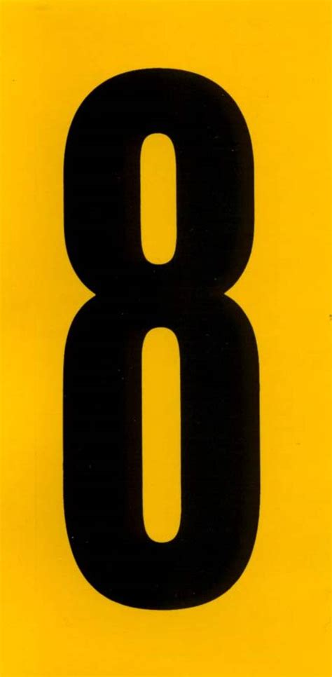 Number 8 Black And Yellow Adhesive 120mm