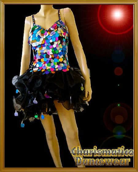 Black Sequin Drag Queen Organza Dance Ruffle Dress Ebay