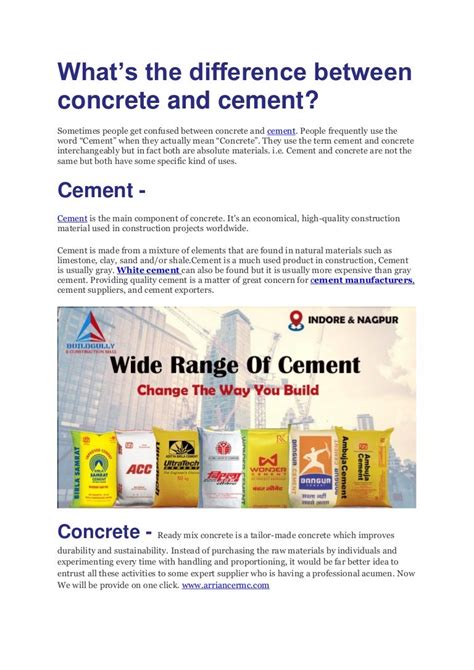 What Is Difference Between Cement And Concrete