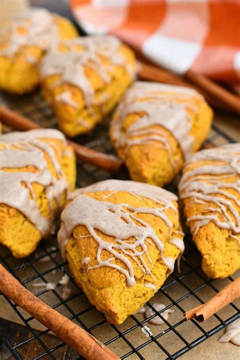Pumpkin Scones Recipe With Spiced Cinnamon Glaze Will Cook For Smiles