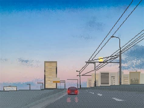 Pixel Art Sunset On Highway By Ernest Anpilov On Dribbble