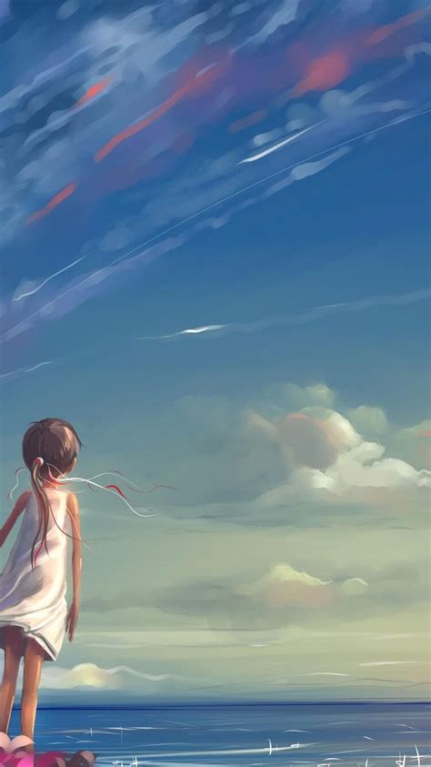 750x1334 Anime Girl Looking At Sky Iphone 6 Iphone 6s Iphone 7 Hd 4k