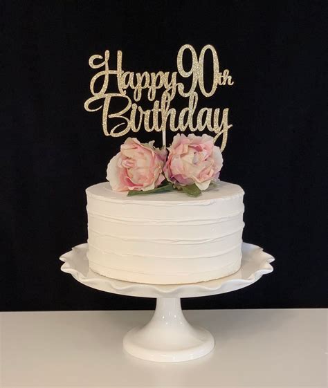 Happy 90th Birthday Cake Topper Etsy 80th Birthday Cake For Grandma Grandma Cake 90th