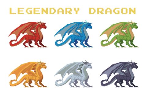 Legendary Dragon Pixel Art Character By Sanctumpixel
