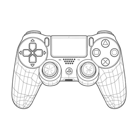 Playstation Controller Sketch Template Vector Drawing File Outline