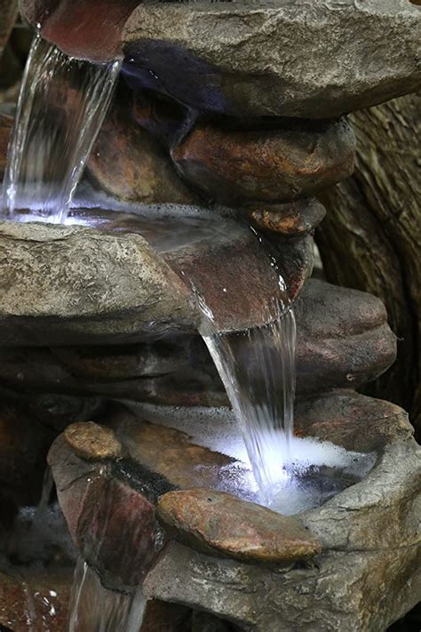 Alpine Win316 Rock Waterfall Fountain With Led Light
