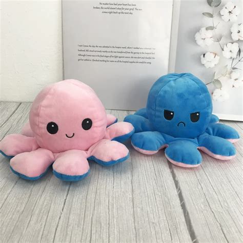 One Reversible Flip Octopus Plush Stuffed Toy Soft Animal Home T