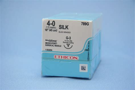 Ethicon Suture 789g 4 0 Silk Black 18 G 3 Cutting