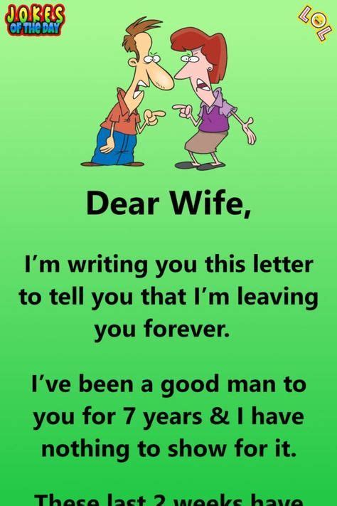A Man Decides To Leave His Wife Her Reply Is Priceless Funny Marriage Jokes Short Jokes