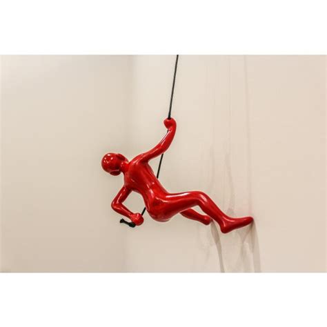 Red Position Climbing Man Durable Polyresin 3d Hanging Wall Art