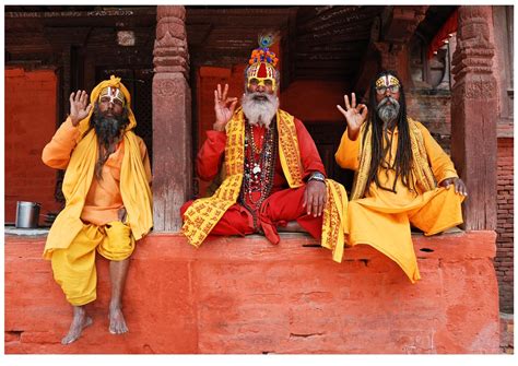 Foto 3 Sadhus Heilige Hindumänner In Nepal Kostenlose Fotos Zum