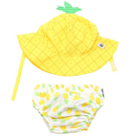 Newborn Baby Toddler Upf50 Swim Diaper And Sunhat Set For Pool And Beach