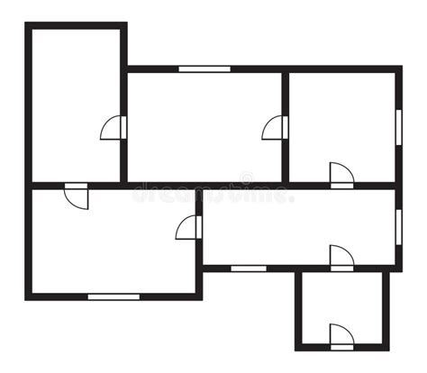 Apartment Architectural Plan Top View Of Floor Plan Vector Blueprint