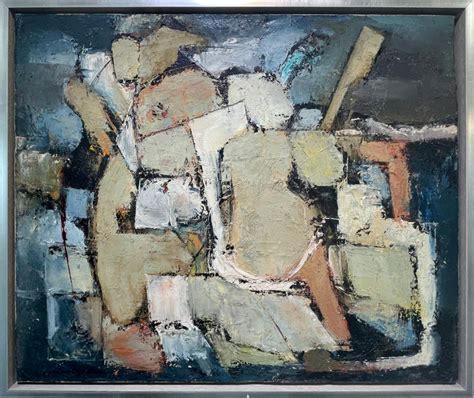 Stanley Bate Survivors 1960s Modern Abstract Painting For Sale At