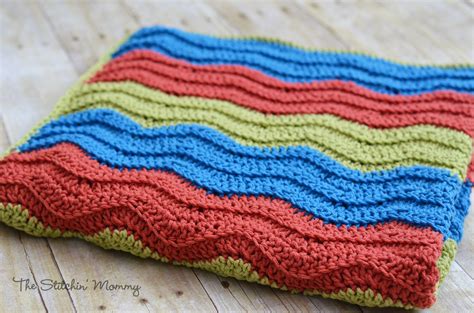 Easy Crochet Ripple Blanket The Stitchin Mommy