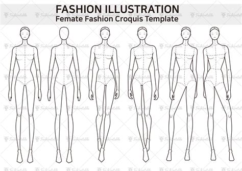 Female Fashion Croquis Template Update Etsy Fashion Figure Drawing
