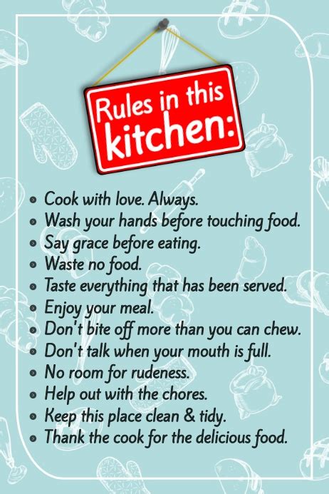 Copy Of Kitchen Rules Poster Postermywall