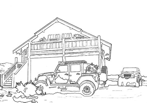 Tractor coloring pages farm house barn coloring4free. Jeep Kids Activity Page - Jeep Theme Kid's Book with ...